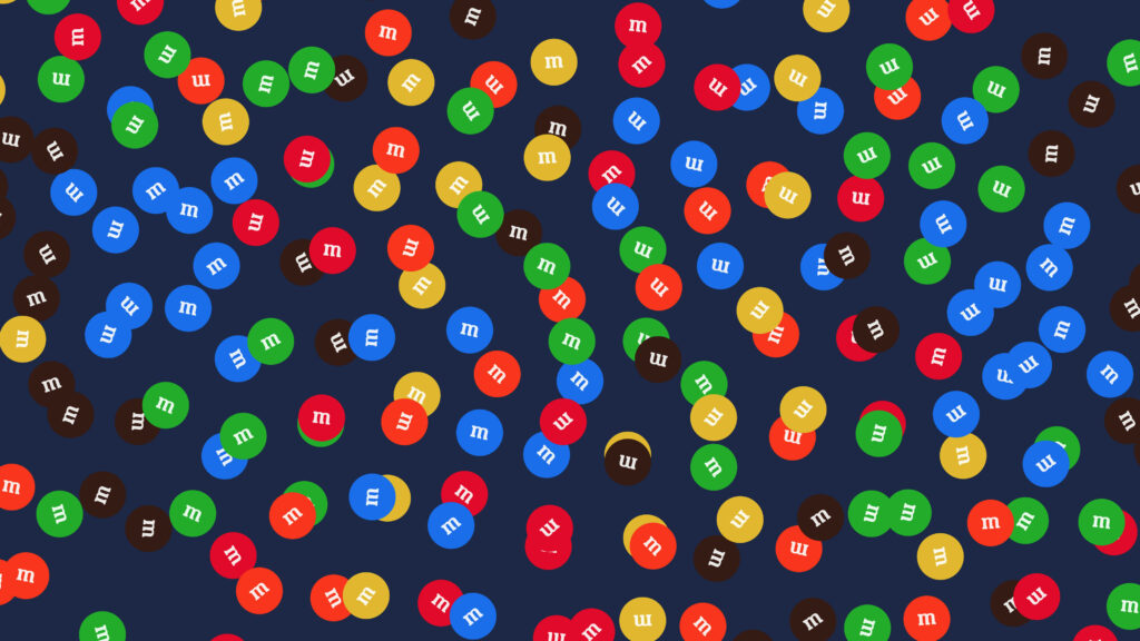 Vibrant M&M's Vector Art Wallpaper: Playful Candy Pattern Design
