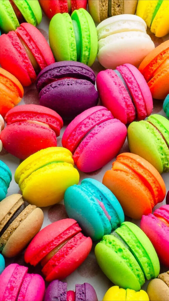 Colorful Macaron Wallpaper: Vibrant Background of Sweet Delights
