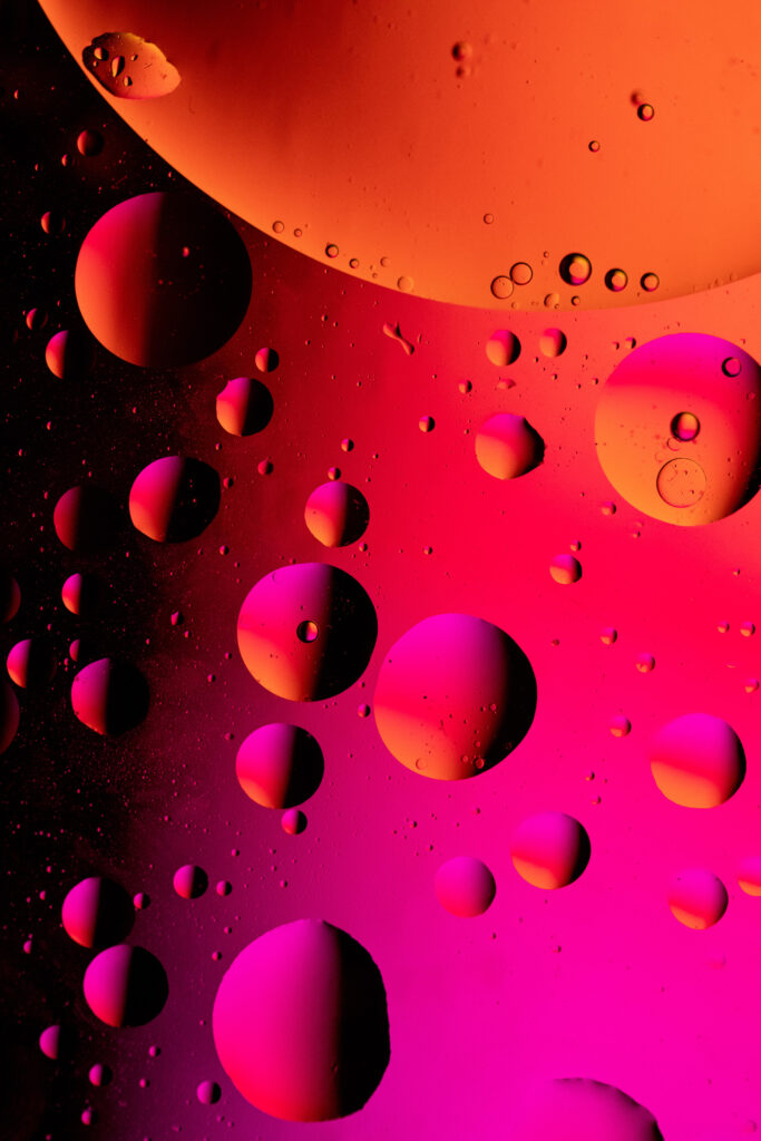 Vibrant Macro Wallpaper: Bubbles in Colorful Liquid Abstract