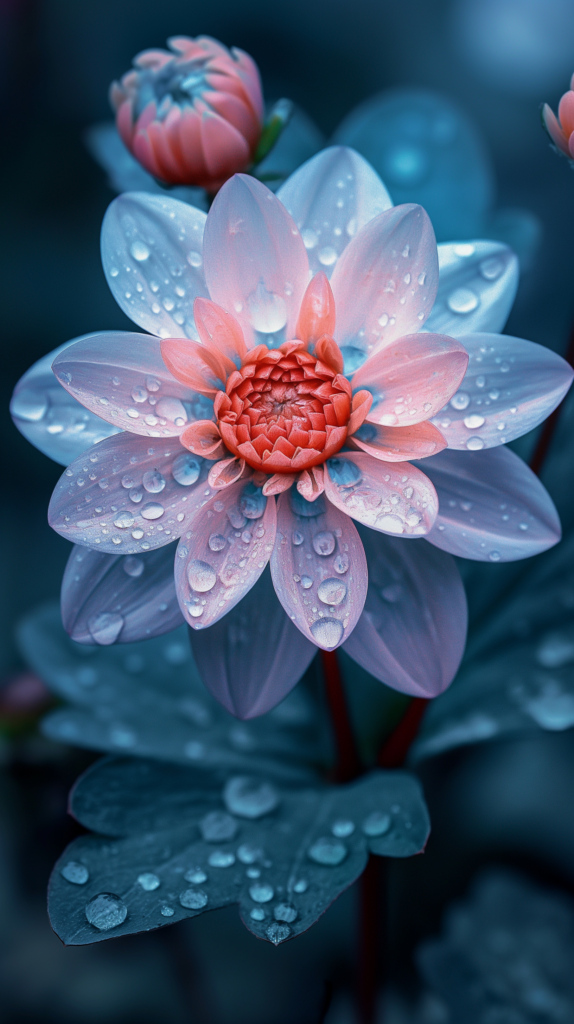 Vibrant Macro Flower Wallpaper with Dew-Dropped Petals