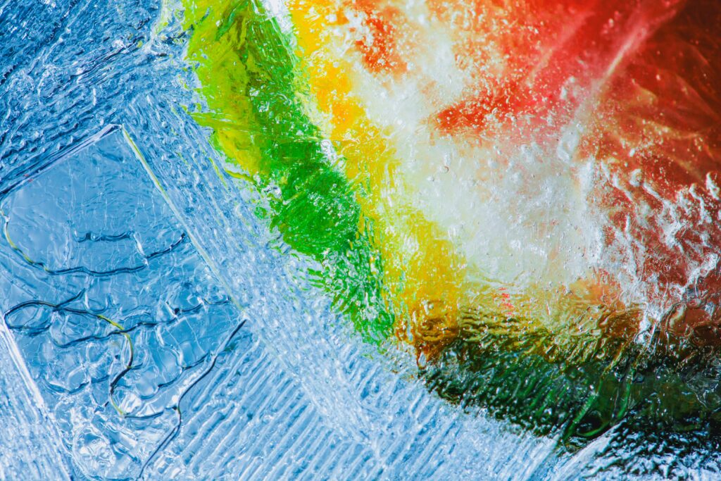 Vibrant Lemon Ice Macro Wallpaper: Colorful Chill Texture Background