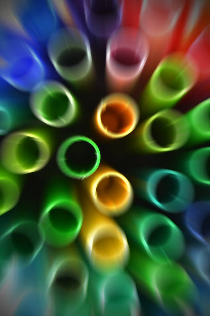 Vibrant Macro Wallpaper: Colorful Tubules in Artistic Blur Background