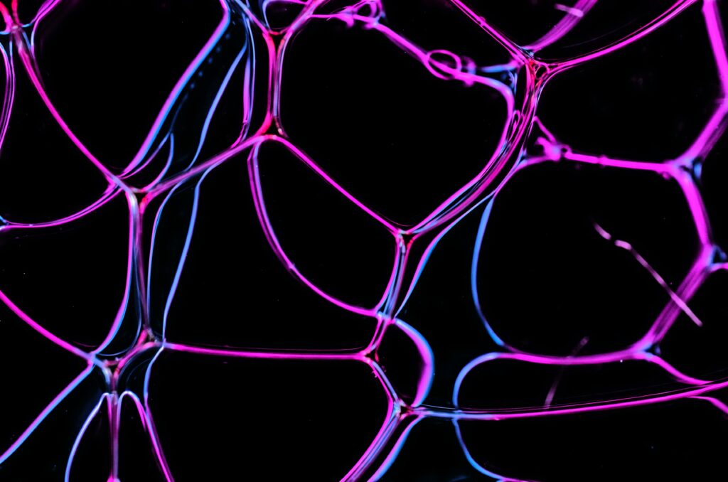 Vibrant Macro Wallpaper: Luminous Bubbles in Purple & Pink