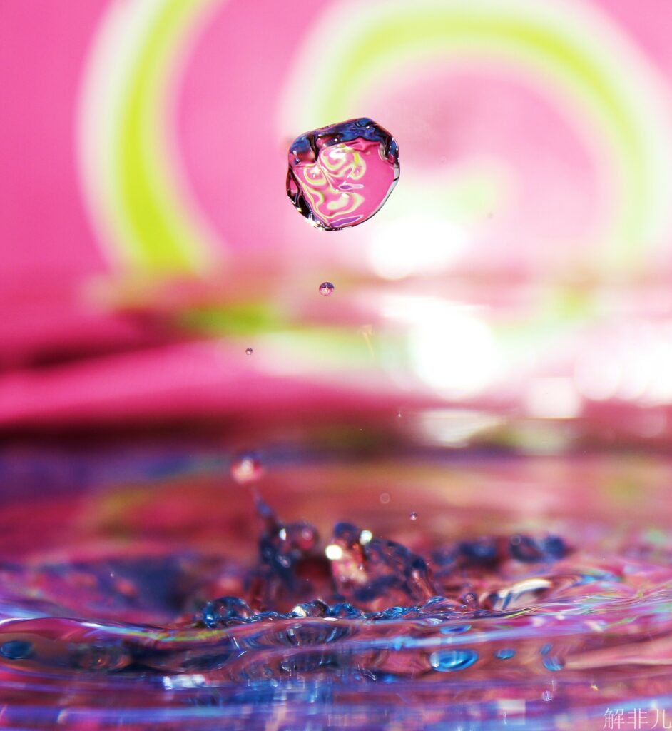 Vibrant Macro Water Droplet Wallpaper: Dazzling Colors Background