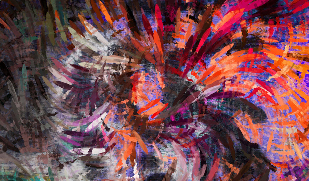 Maelstrom: Vibrant Abstract Wallpaper in Dynamic Swirls of Color