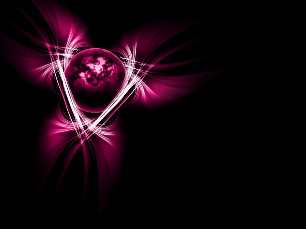 Vibrant Magenta Orb Wallpaper - Dynamic Dark Background 1920x1440