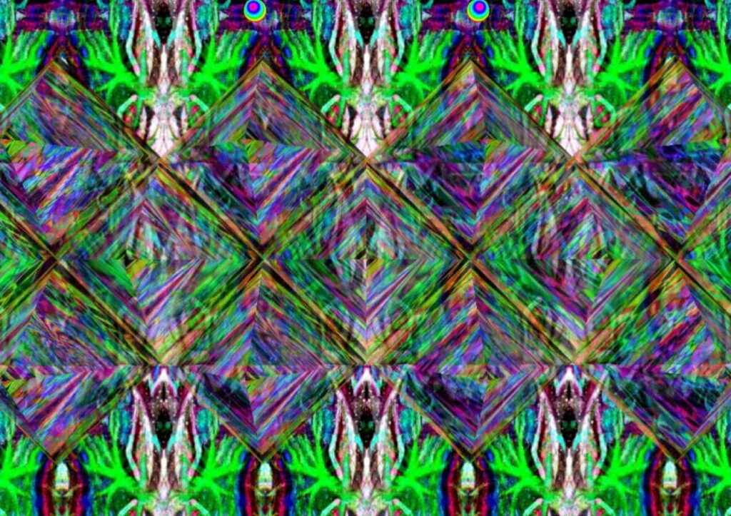 Vibrant Magic Eye 3D Illusion Wallpaper with Kaleidoscopic Design