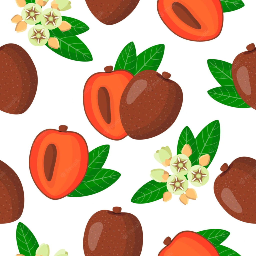 Vibrant Mammee Fruit Vector Art Wallpaper - Fresh & Lively Design