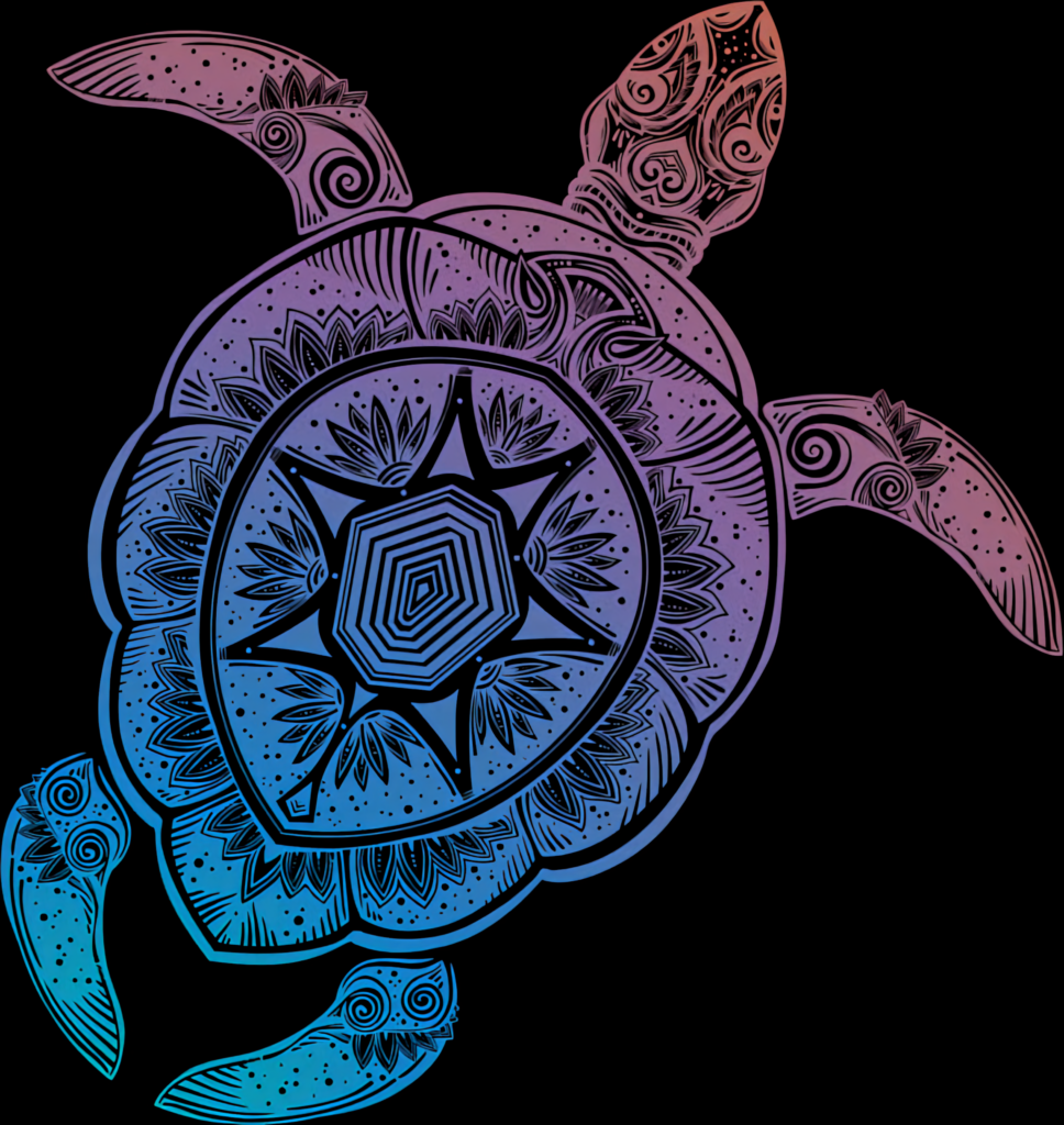 Vibrant Mandala Turtle Wallpaper: Intricate Patterns & Color Gradient