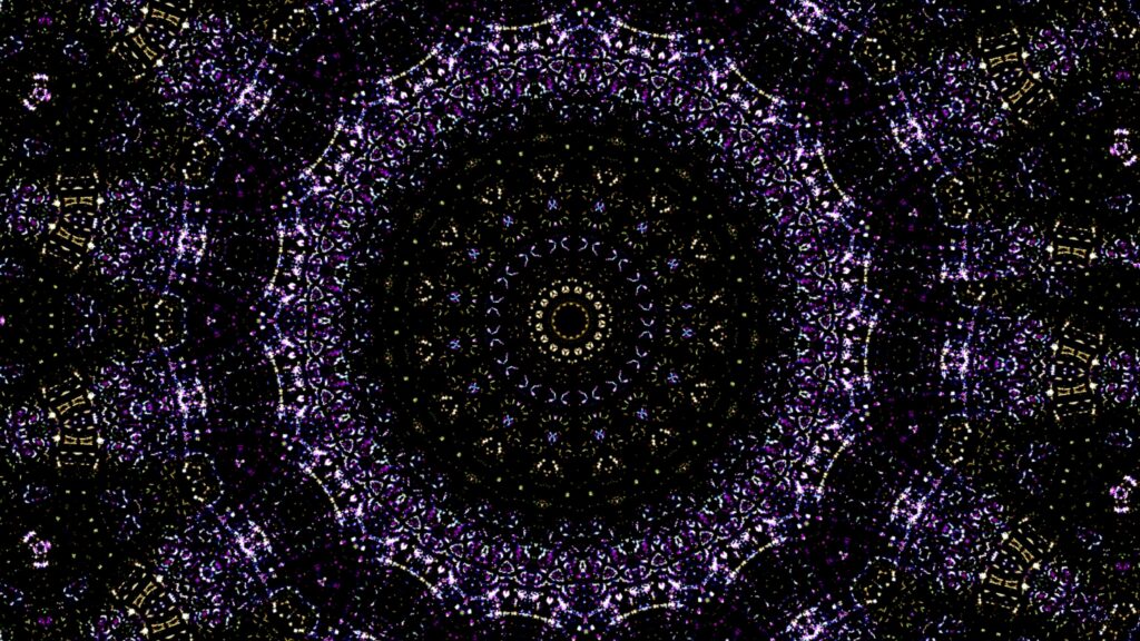 Vibrant Mandala Wallpaper: Intricate Purple, Gold & Black Design