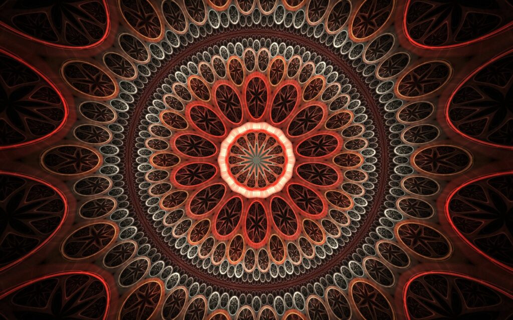 Vibrant Red & Orange Mandala Wallpaper - 2560x1600 Background