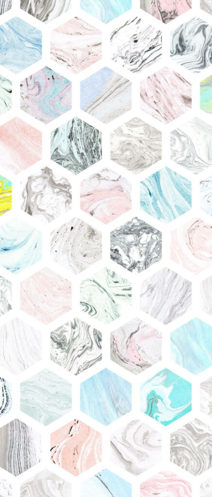Pentagon Marvel: Vibrant Marble Patterns Enrich Your Iphone Aesthetic Wallpaper