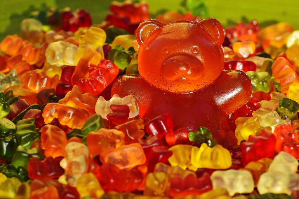 Colorful Marmalade Bear & Vibrant Haribo Gummy Sweets Wallpaper