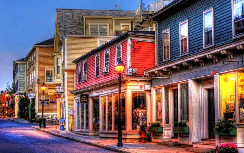 Vibrant Reconstruction-Era Building Wallpaper - Historic Massachusetts View