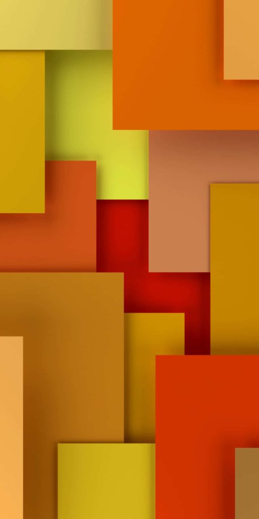 Vibrant Material Design abstract wallpaper with layered orange yellow red geometric squares background