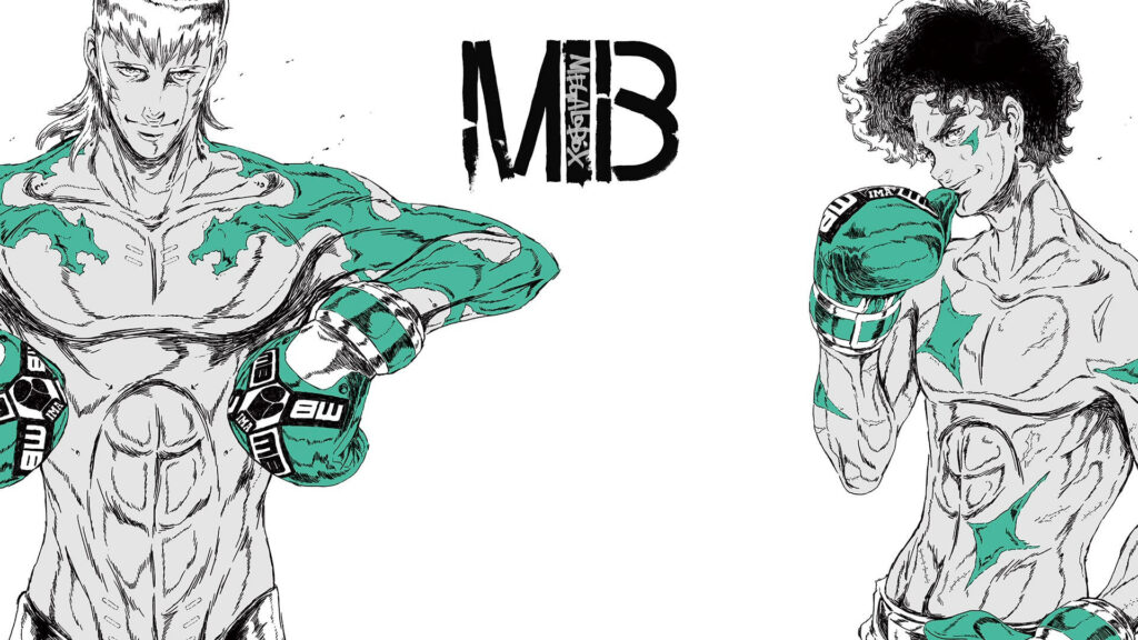 Vibrant Megalo Box Green Wallpaper: Intense Characters in Action
