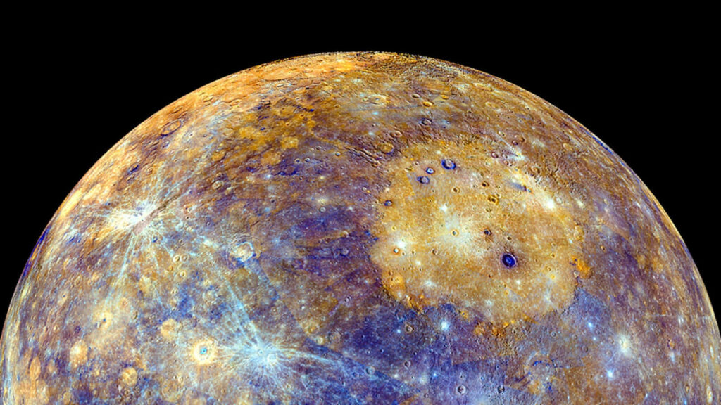 Vibrant Mercury Wallpaper: Colorful Surface & Craters in Space