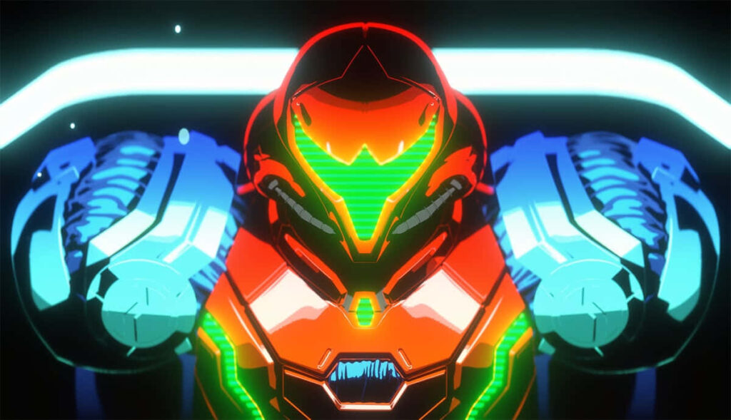 Vibrant Metroid Dread Wallpaper: Samus Aran in Iconic Power Suit