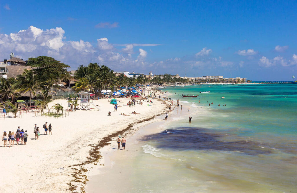 Vibrant Mexican Beach Wallpaper: Tropical Paradise with White Sands
