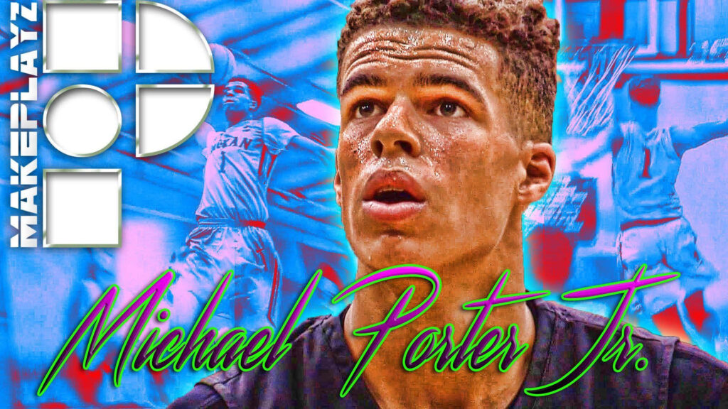 Vibrant Michael Porter Jr. Vector Art Wallpaper for Basketball Fans
