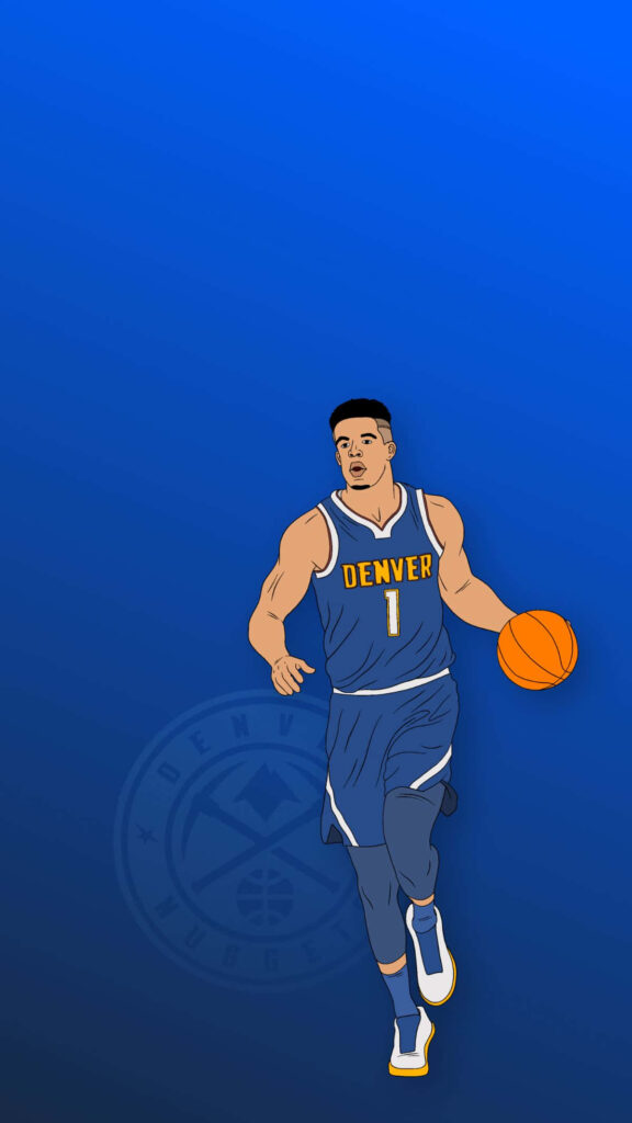 Vibrant Michael Porter Jr. Wallpaper in Denver Nuggets Jersey