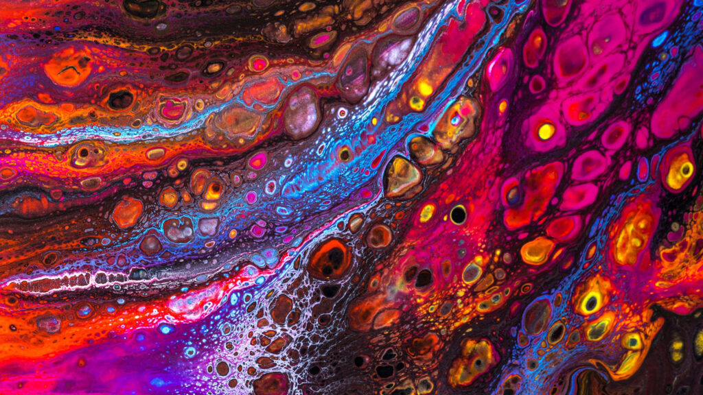 Vibrant Microscopic Bacteria-Inspired Abstract Wallpaper Background