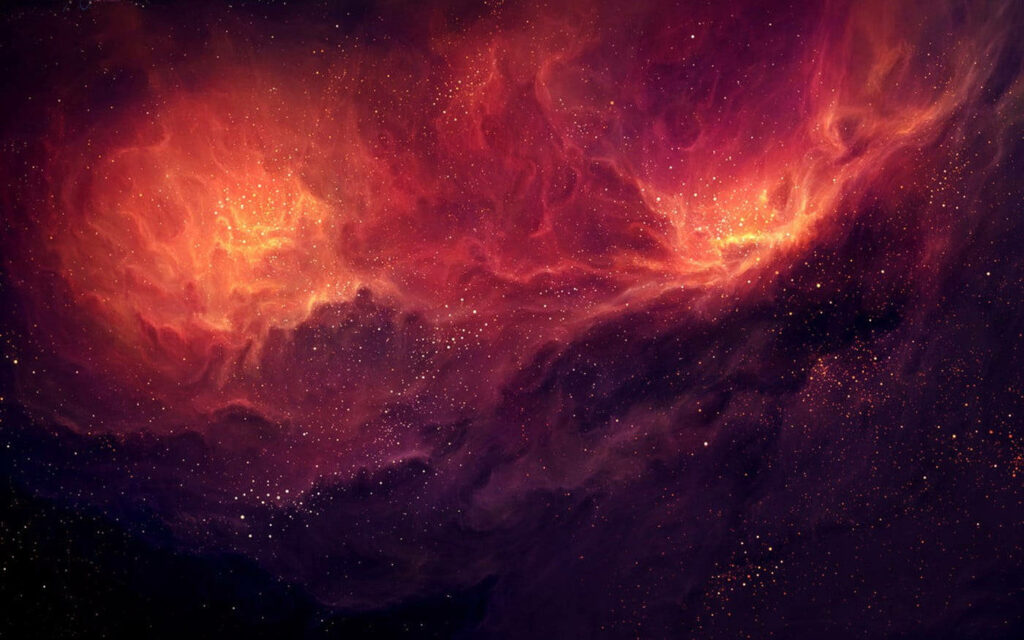 Vibrant Milky Way Galaxy Wallpaper: Red Nebula & Sparkling Stars