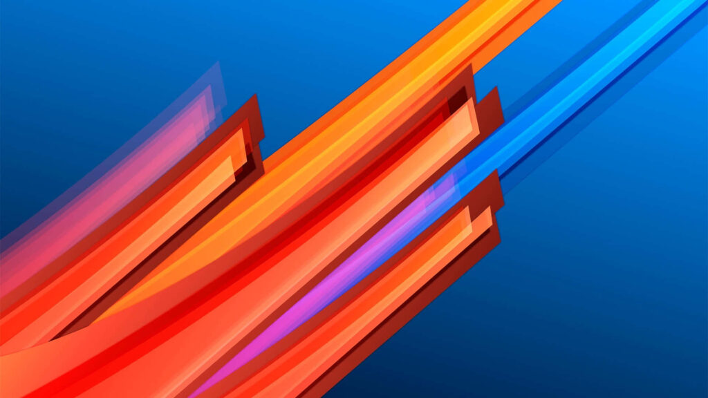 Vibrant Minimalist Abstract Wallpaper with Glitching Lines