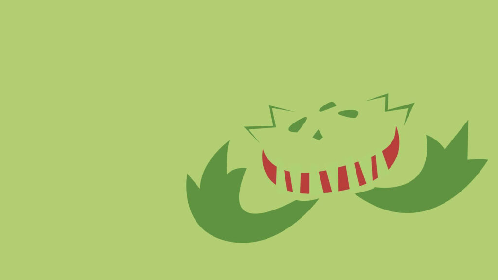 Vibrant Minimalist Carnivine Wallpaper in Lime Green Background