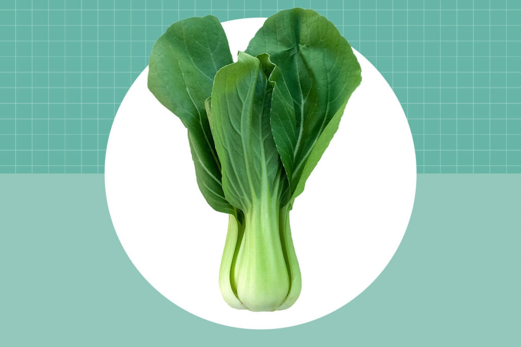 Vibrant Bok Choy Digital Artwork - Minimalist Wallpaper Background