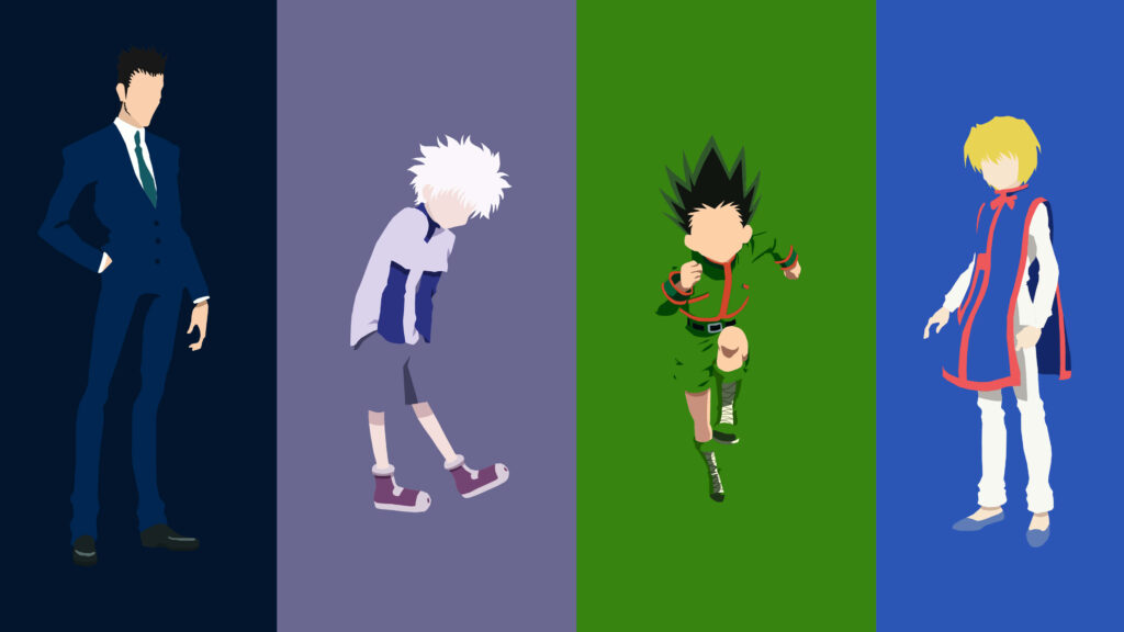Minimalist Hunter x Hunter Wallpaper: Vibrant Character Illustrations