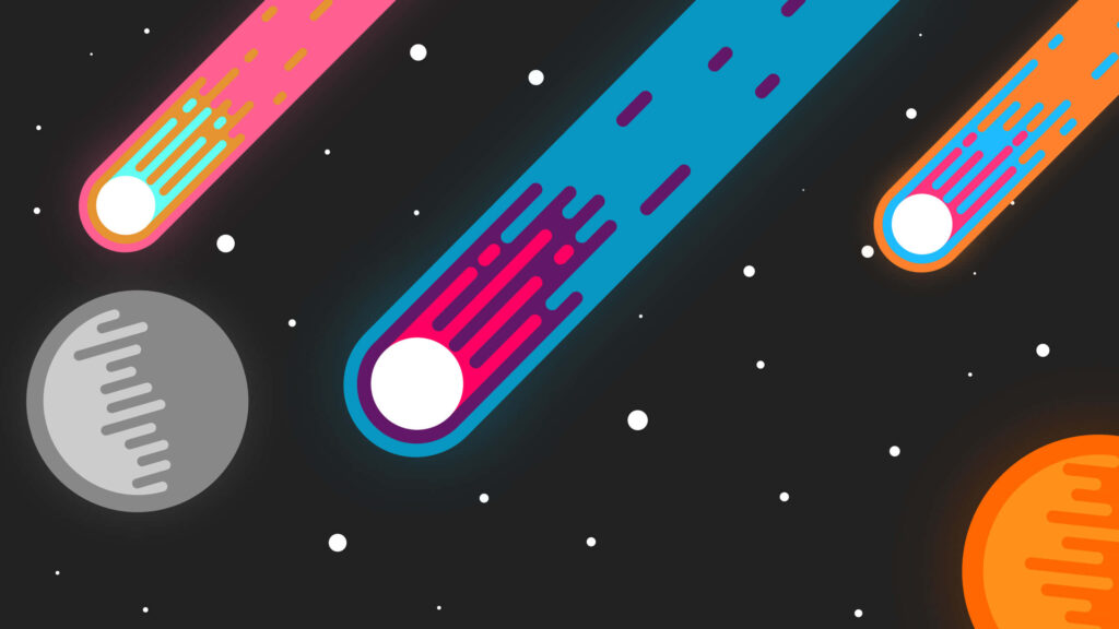 Colorful Comet Wallpaper: Vibrant Minimalist Space Background