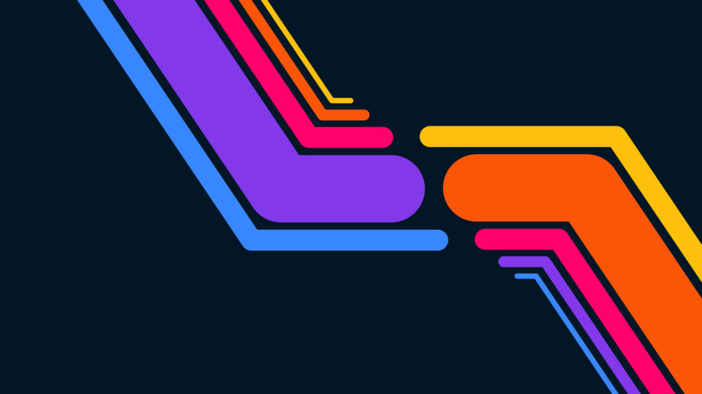 Vibrant Minimalist Wallpaper: Bold Geometric Lines on Dark Background