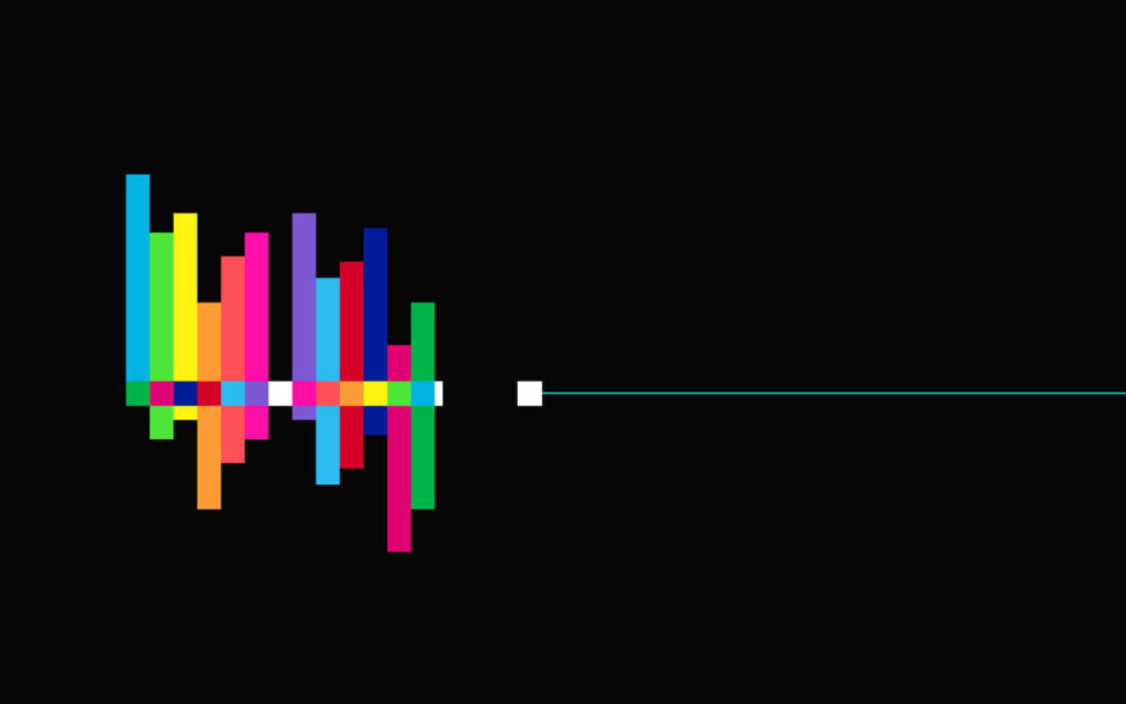 Vibrant Minimalist HD Wallpaper with Black Background & Colorful Bars