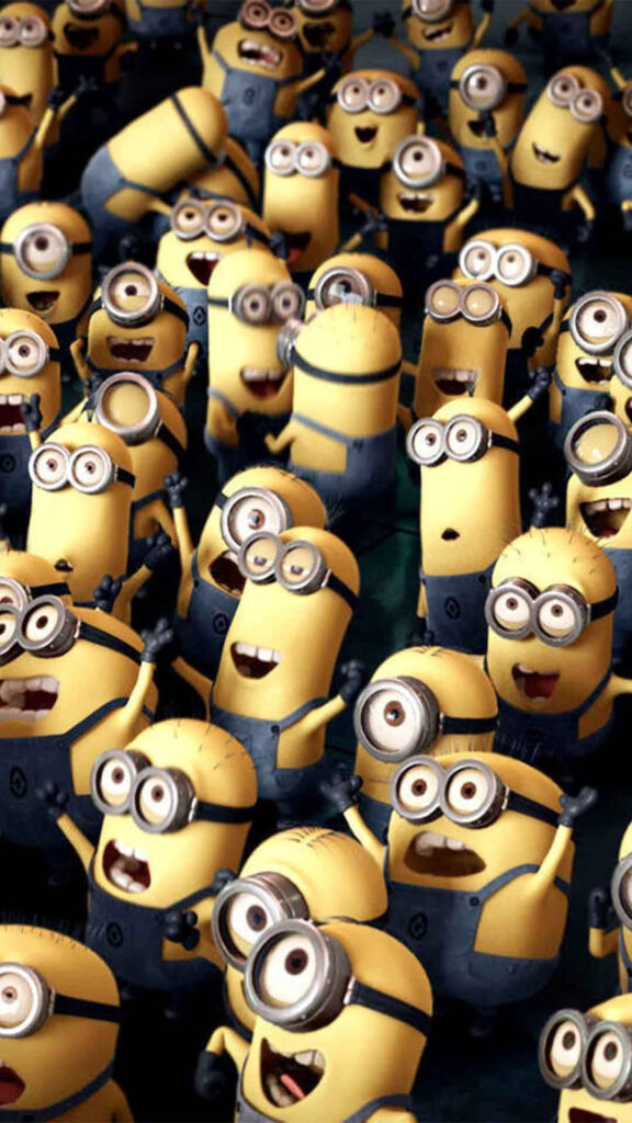 Vibrant Minions Wallpaper: Lively Crowd from Despicable Me