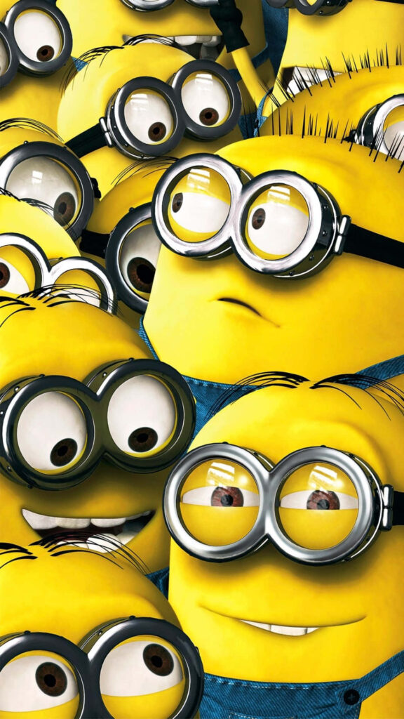 Vibrant Minions iPhone Wallpaper: Playful & Mischievous Design