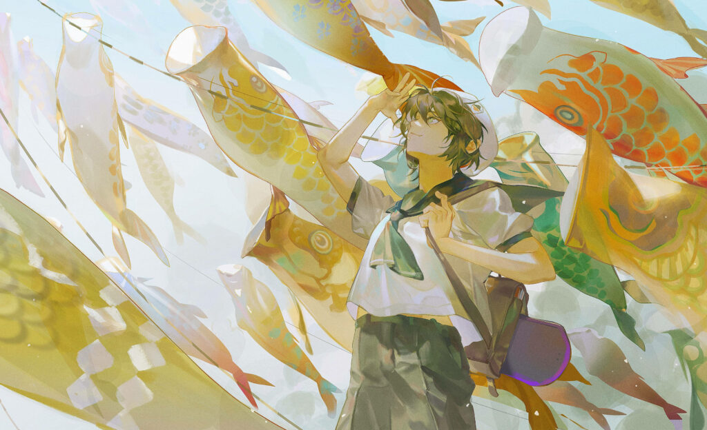 Vibrant Miya Wallpaper: Sk8 The Infinity with Colorful Kites