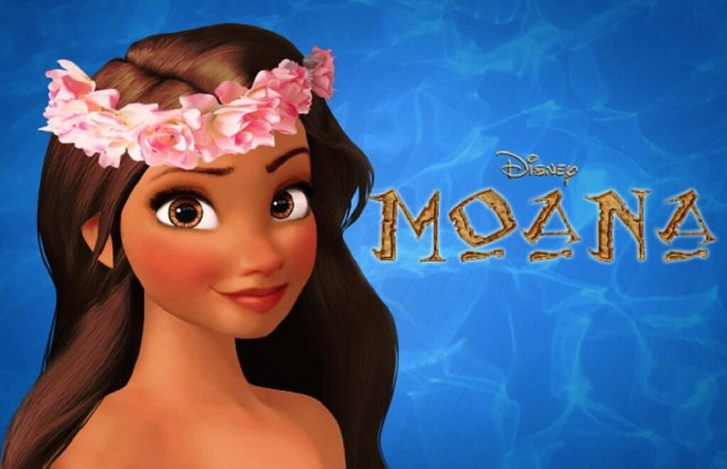 Moana Movie Wallpaper: Adventurous Moana in Floral Headpiece