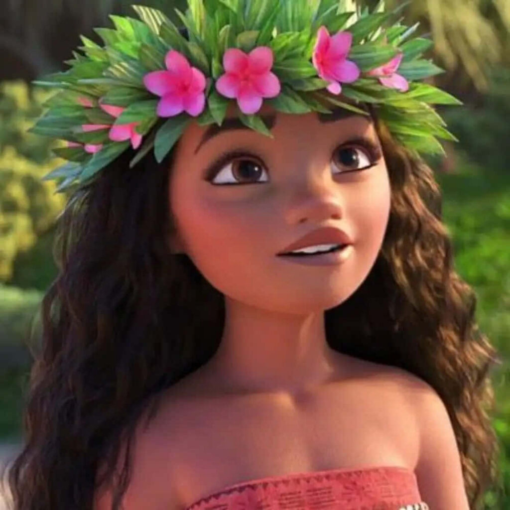 Vibrant Moana Wallpaper: Spirited Adventure with Floral Crown
