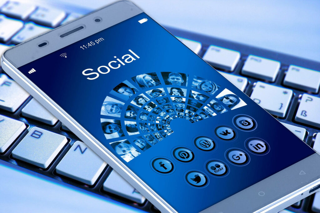 Vibrant Mobile Wallpaper: Social Media Icons & Profiles Connection