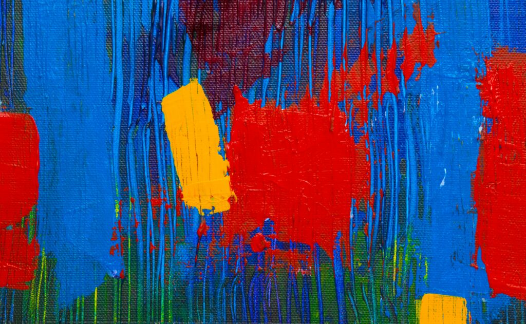 Vibrant Modern Abstract Art Wallpaper in Bold Colors and Textures
