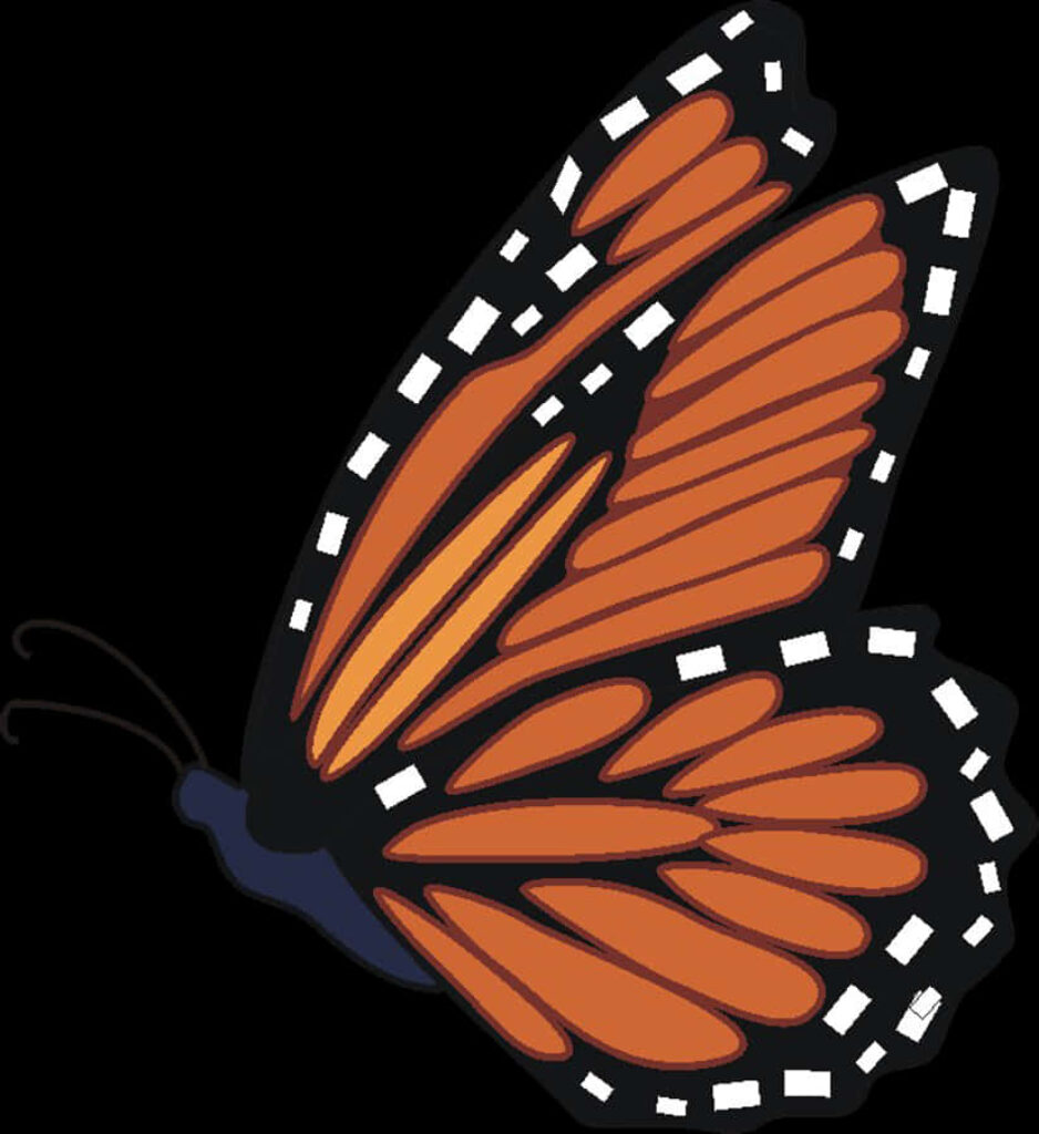 Vibrant Monarch Butterfly Illustration - Transparent Wallpaper Background