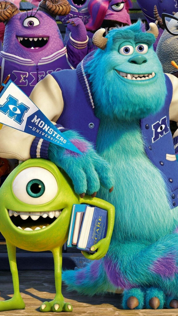 Fun Monsters University iPhone X Wallpaper: Mike & Sulley Design
