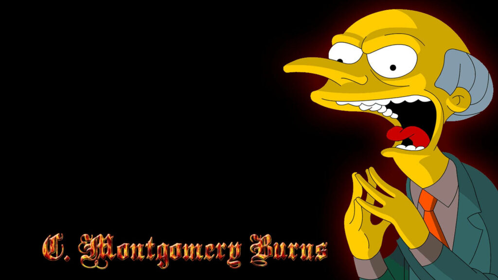 Mr. Burns Sinister Wallpaper: Iconic Scheme on Dark Background