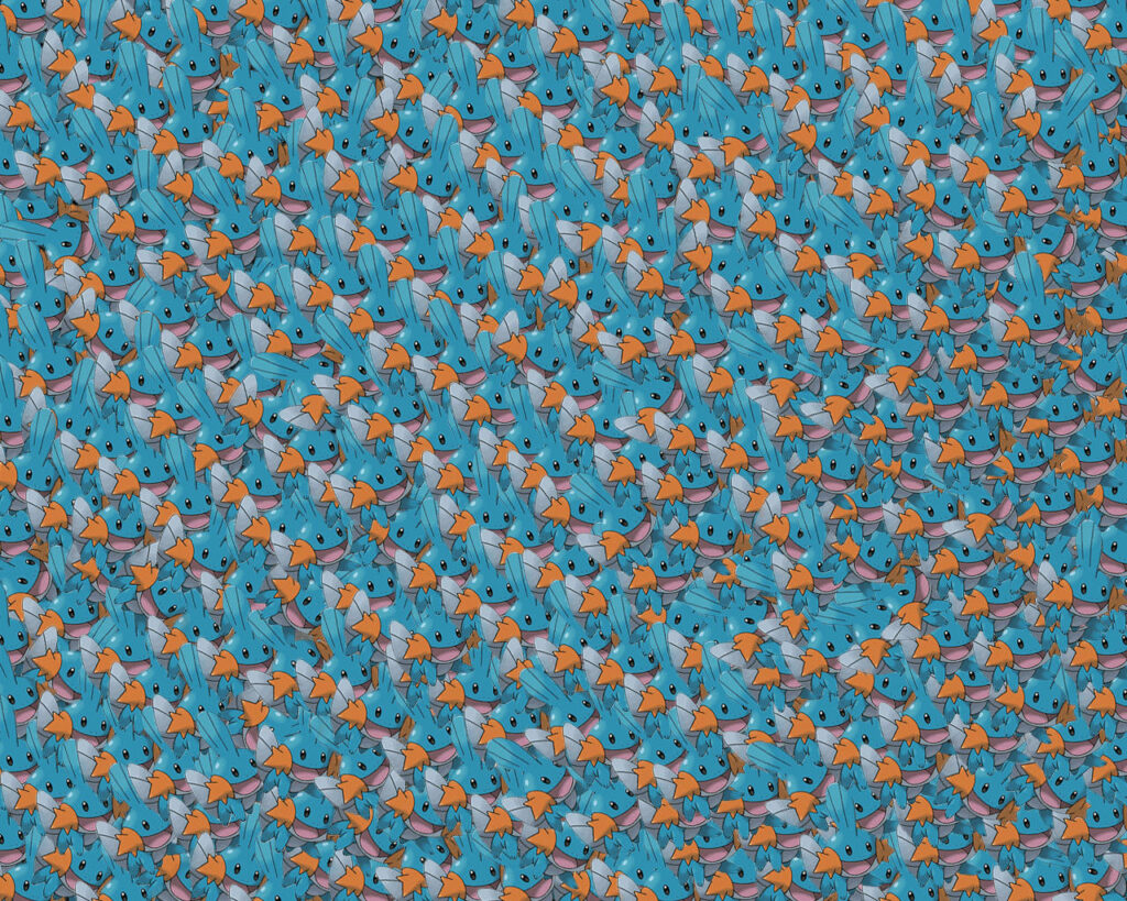 Vibrant Mudkip Wallpaper: Lively Blue Pokémon Pattern Background