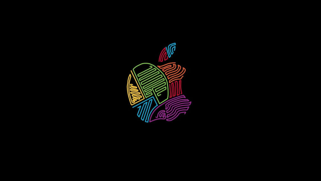 Vibrant Multi-Colored Apple Logo Wallpaper - 4K Minimalist Design