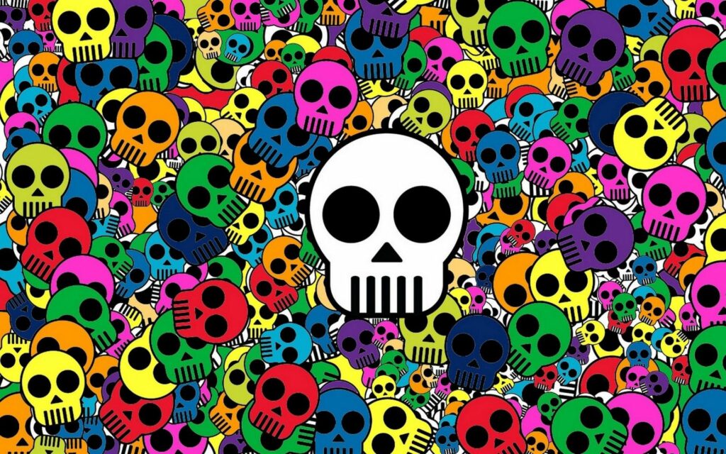 Colorful Skull Wallpaper: Playful 1920x1200 Vibrant Design
