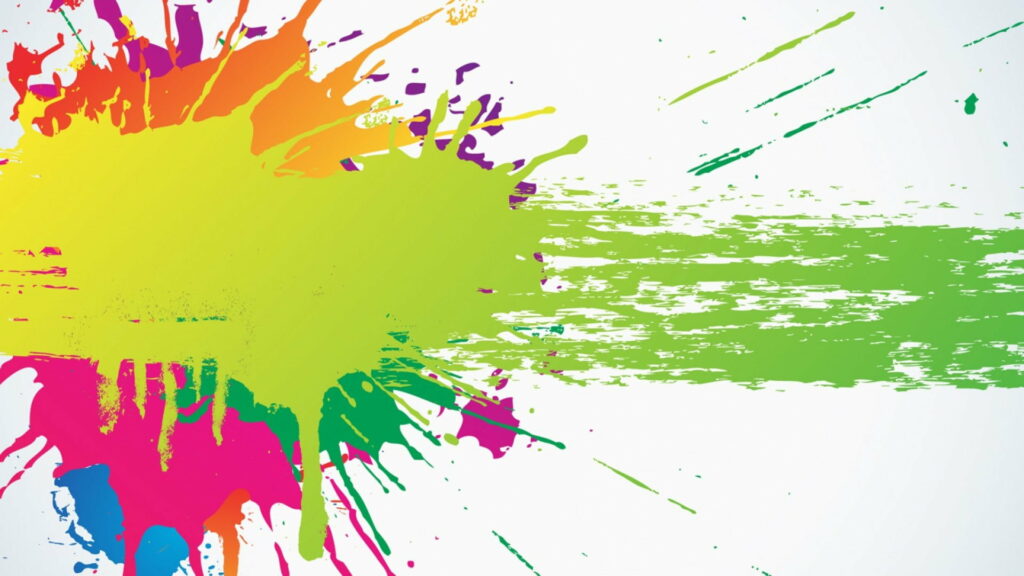 Vibrant Multicolored Ink Splashes: An Abstract Vector Graphic in HD Wallpaper Background