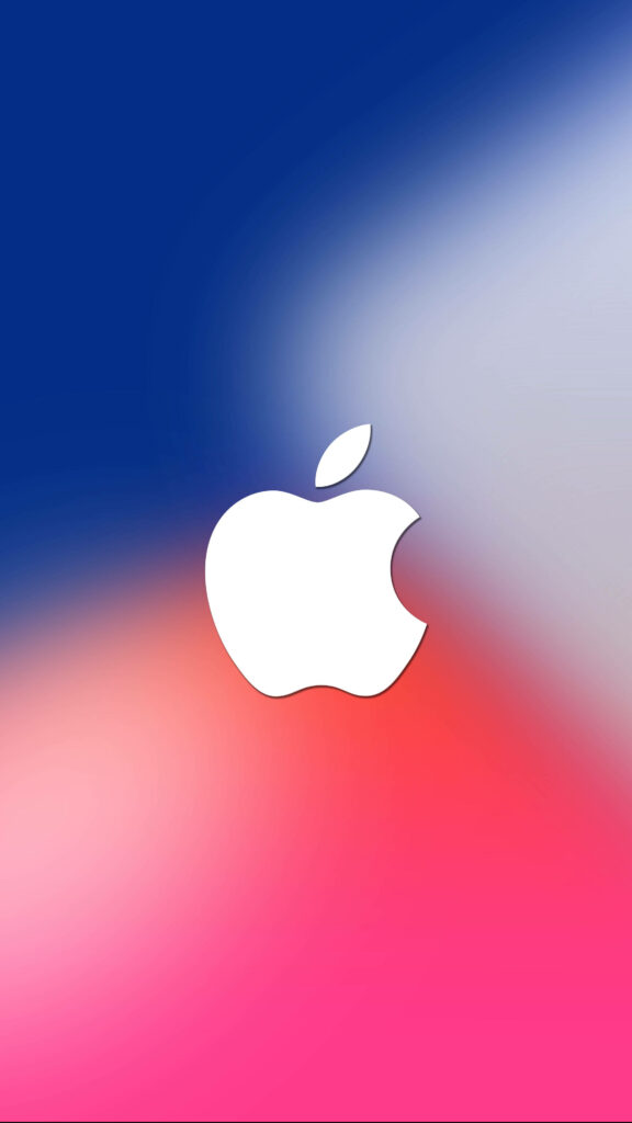 Colorful Blur Background Enhances Sleek White Apple Logo - Full HD Apple Background Image Wallpaper