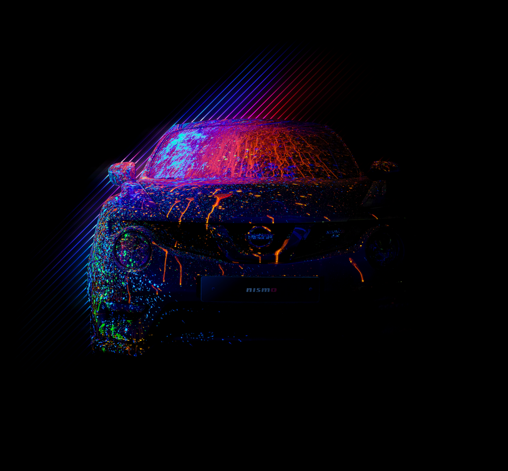 Vibrant Car Wallpaper: Colorful Paint Splatters on Dark Background